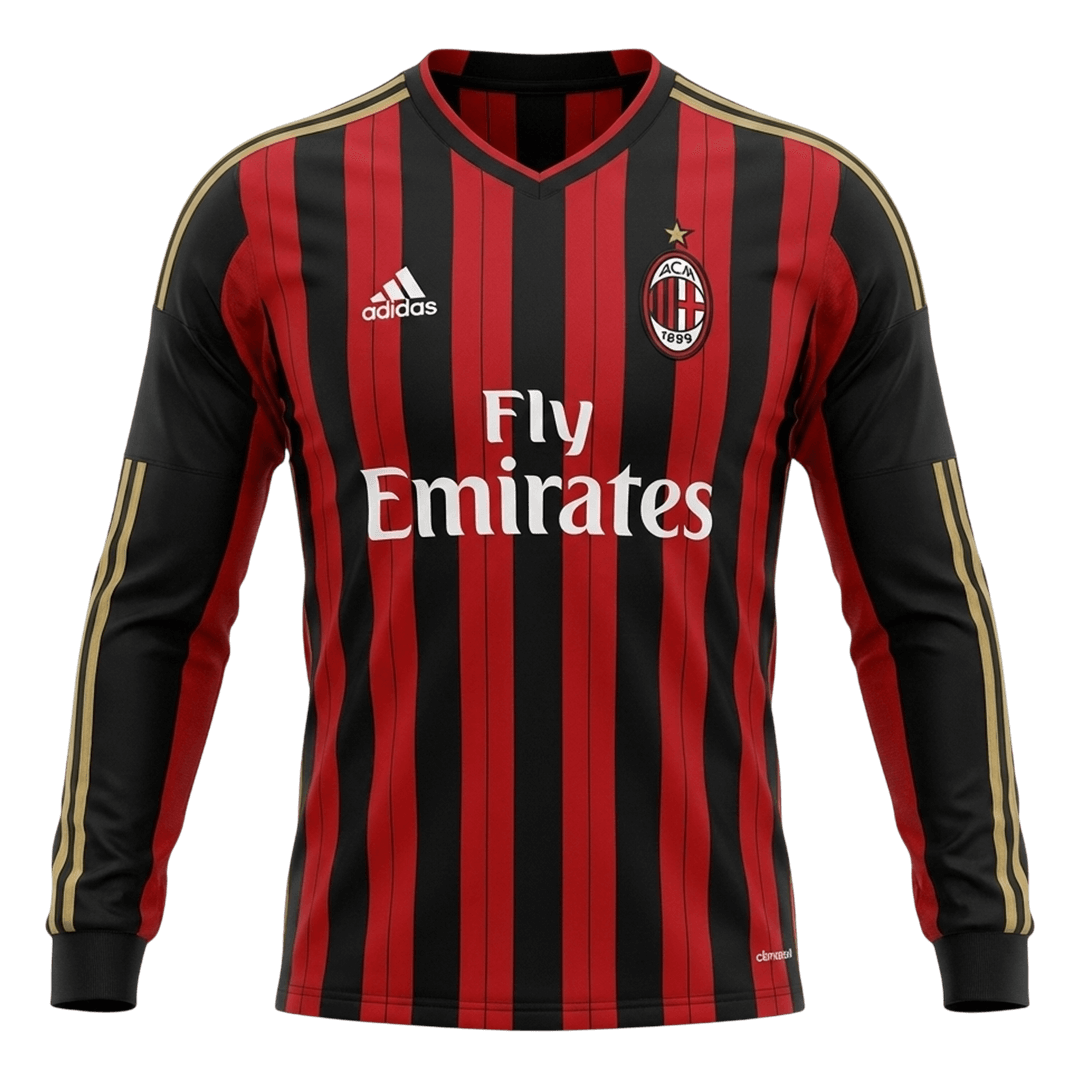 Retro AC Milan Thuis Lange Mouwen Voetbalshirt 2013/14
