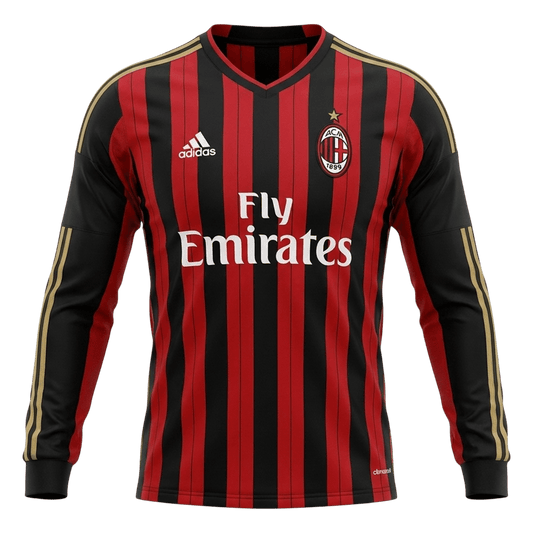 Retro AC Milan Thuis Lange Mouwen Voetbalshirt 2013/14