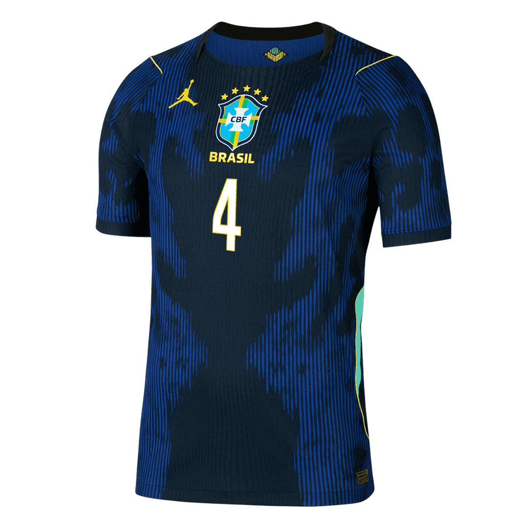 MARQUINHOS #4 Brazil Uit Spelersversie Voetbalshirt WK Voetbal 2026 - Slim Fit