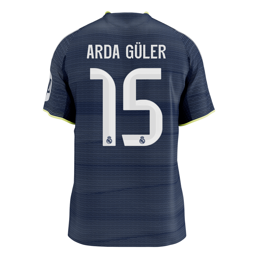 ARDA GÜLER #15 Real Madrid Uit Spelersversie Voetbalshirt 2025/26 - Slim Fit [PREMIUM]