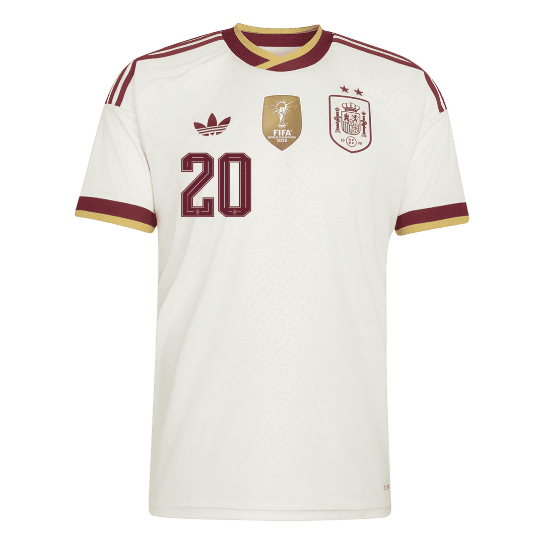 PEDRI #20 Heren Spanje Uitshirt WK Voetbal 2026【Kampioenseditie】
