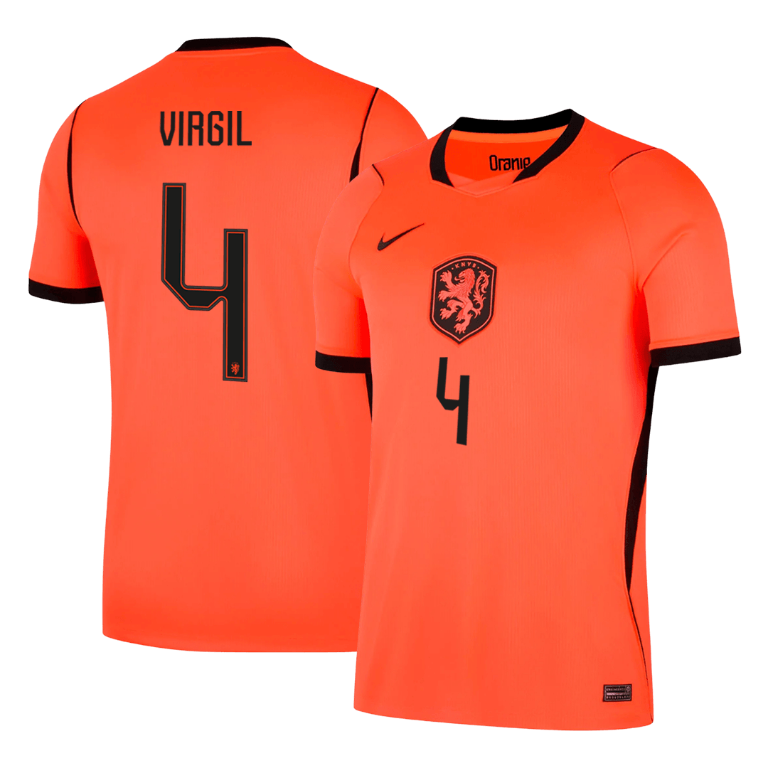 VIRGIL #4 Heren Netherlands Thuis Voetbalshirt WK Voetbal 2026