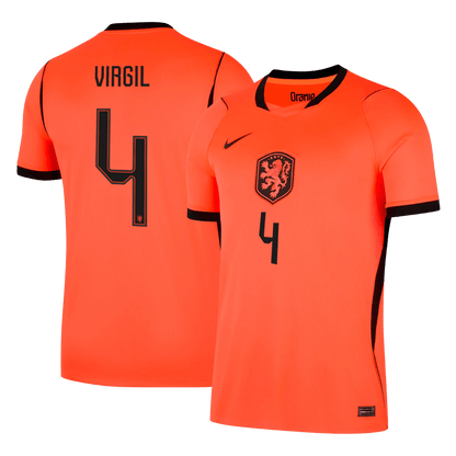 VIRGIL #4 Heren Netherlands Thuis Voetbalshirt WK Voetbal 2026