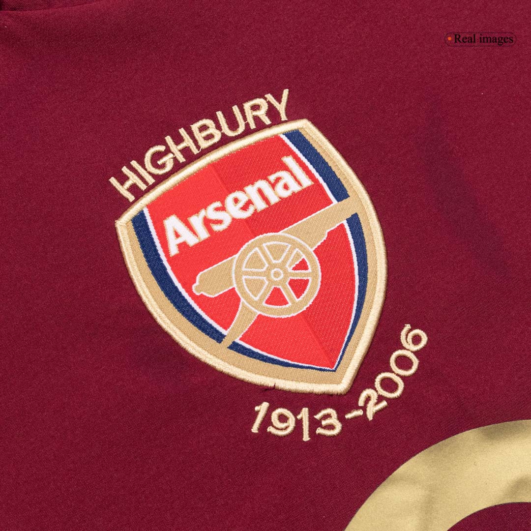 Retro Arsenal Thuis Lange Mouwen Voetbalshirt 2005/06 - close-up