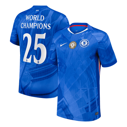 Maillot de football domicile Chelsea pour homme, CHAMPIONS DU MONDE #25 2025/26 [PREMIUM]