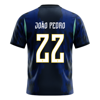 JOÃO PEDRO #22 Heren Brazil Uit Voetbalshirt WK Voetbal 2026