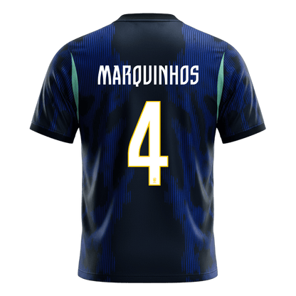 MARQUINHOS #4 Heren Brazil Uit Voetbalshirt WK Voetbal 2026