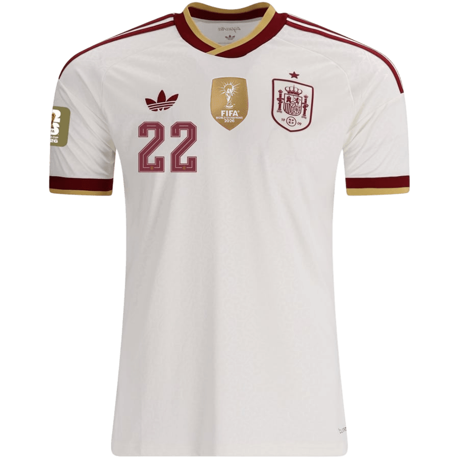 CUBARSÍ #22 Spanje Spelersversie Uitshirt WK Voetbal 2026 - slim fit【Kampioenseditie】