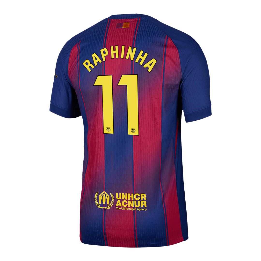 RAPHINHA #11 Barcelona Thuis Spelersversie Voetbalshirt 2025/26 - Slim Fit