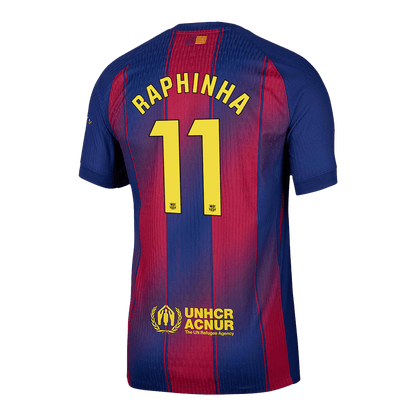 RAPHINHA #11 Barcelona Thuis Spelersversie Voetbalshirt 2025/26 - Slim Fit
