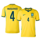 MARQUINHOS #4 Heren Brazil Thuis Voetbalshirt WK Voetbal 2026