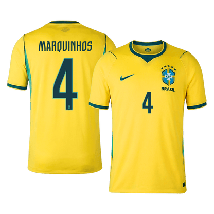 MARQUINHOS #4 Heren Brazil Thuis Voetbalshirt WK Voetbal 2026