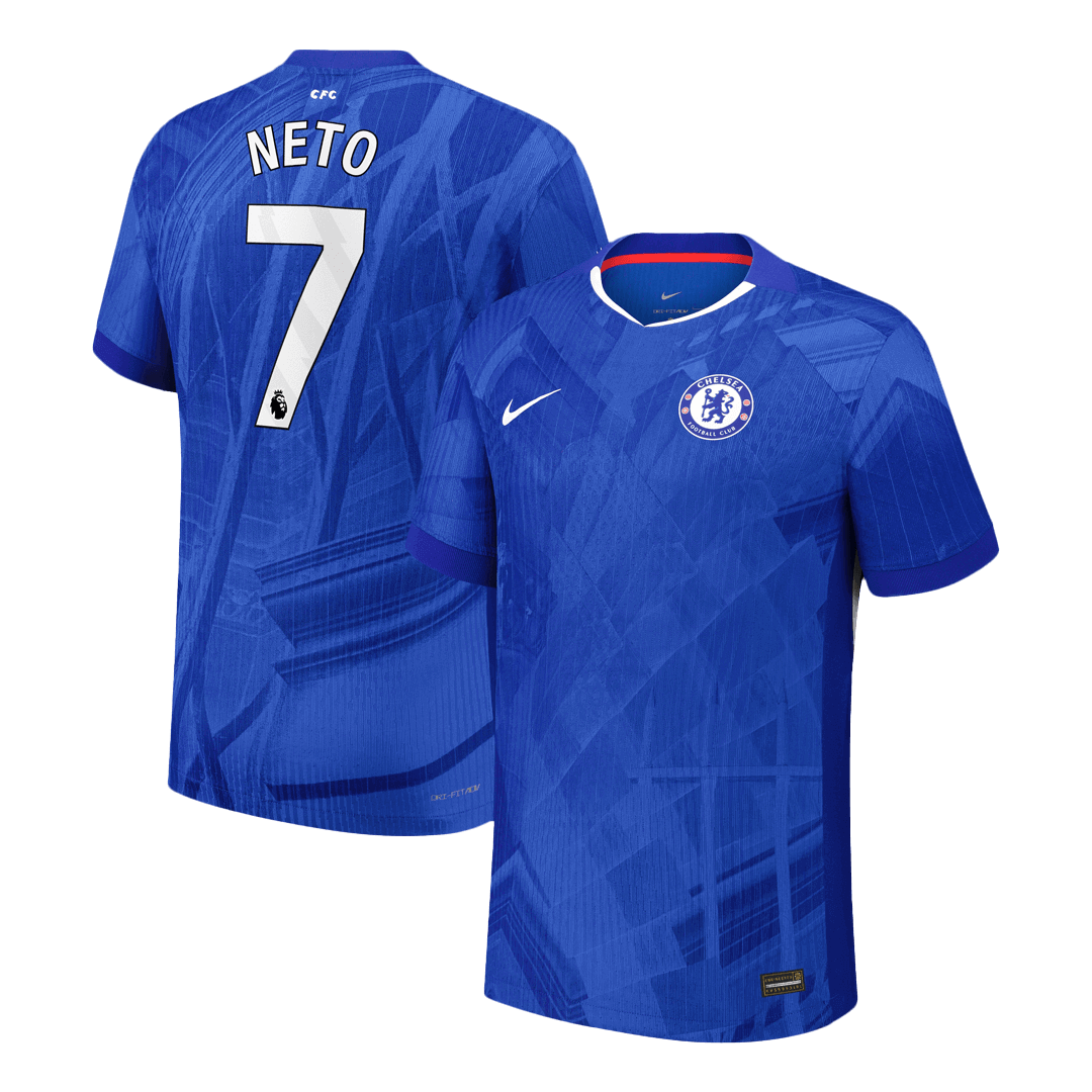 NETO #7 Chelsea Thuis Spelersversie Voetbalshirt 2025/26 - Slim Fit