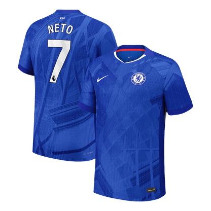 NETO #7 Chelsea Thuis Spelersversie Voetbalshirt 2025/26 - Slim Fit