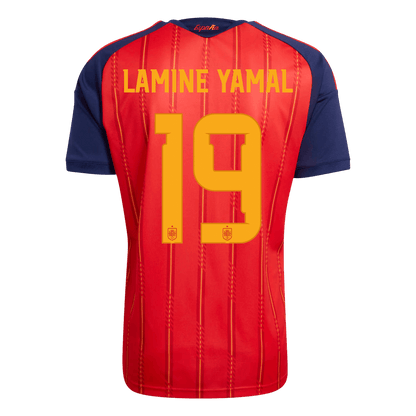 LAMINE YAMAL #19 Heren Spain Thuis Voetbalshirt WK Voetbal 2026 [PREMIUM] - achterkant
