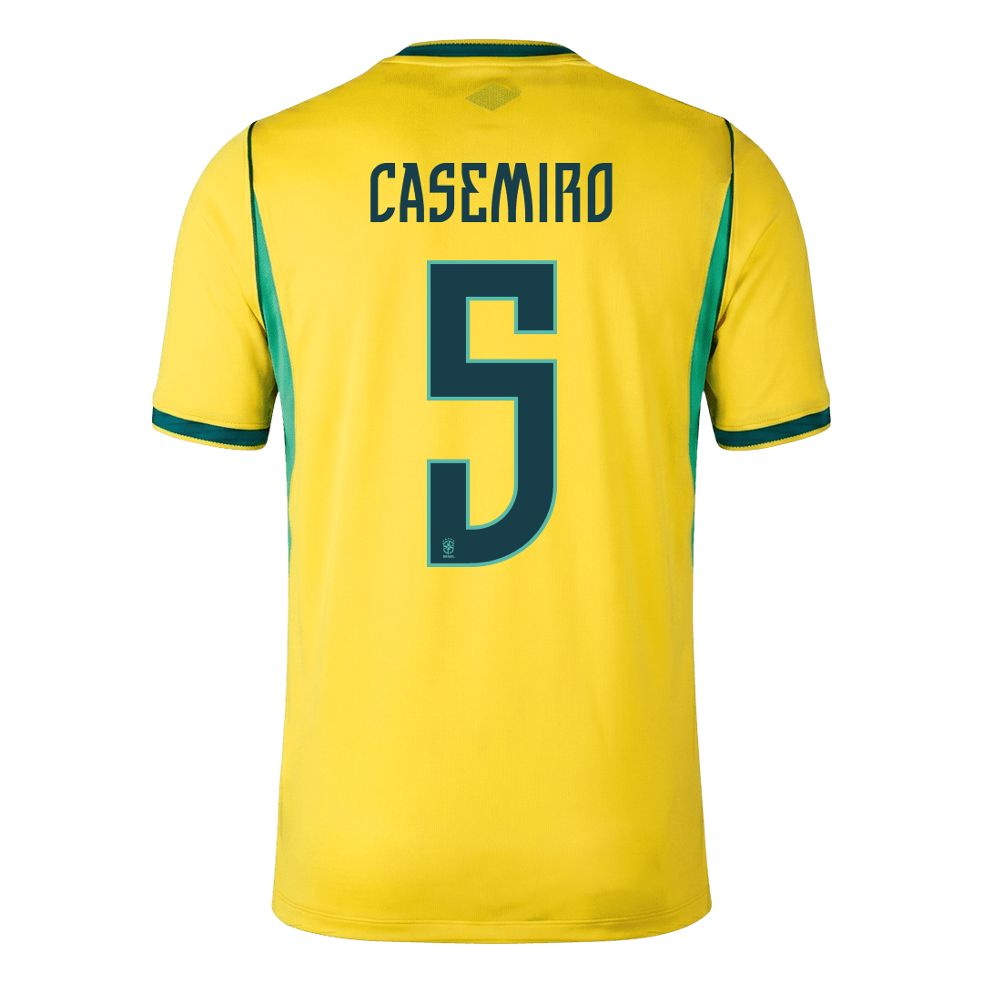 CASEMIRO #5 Heren Brazil Thuis Voetbalshirt WK Voetbal 2026