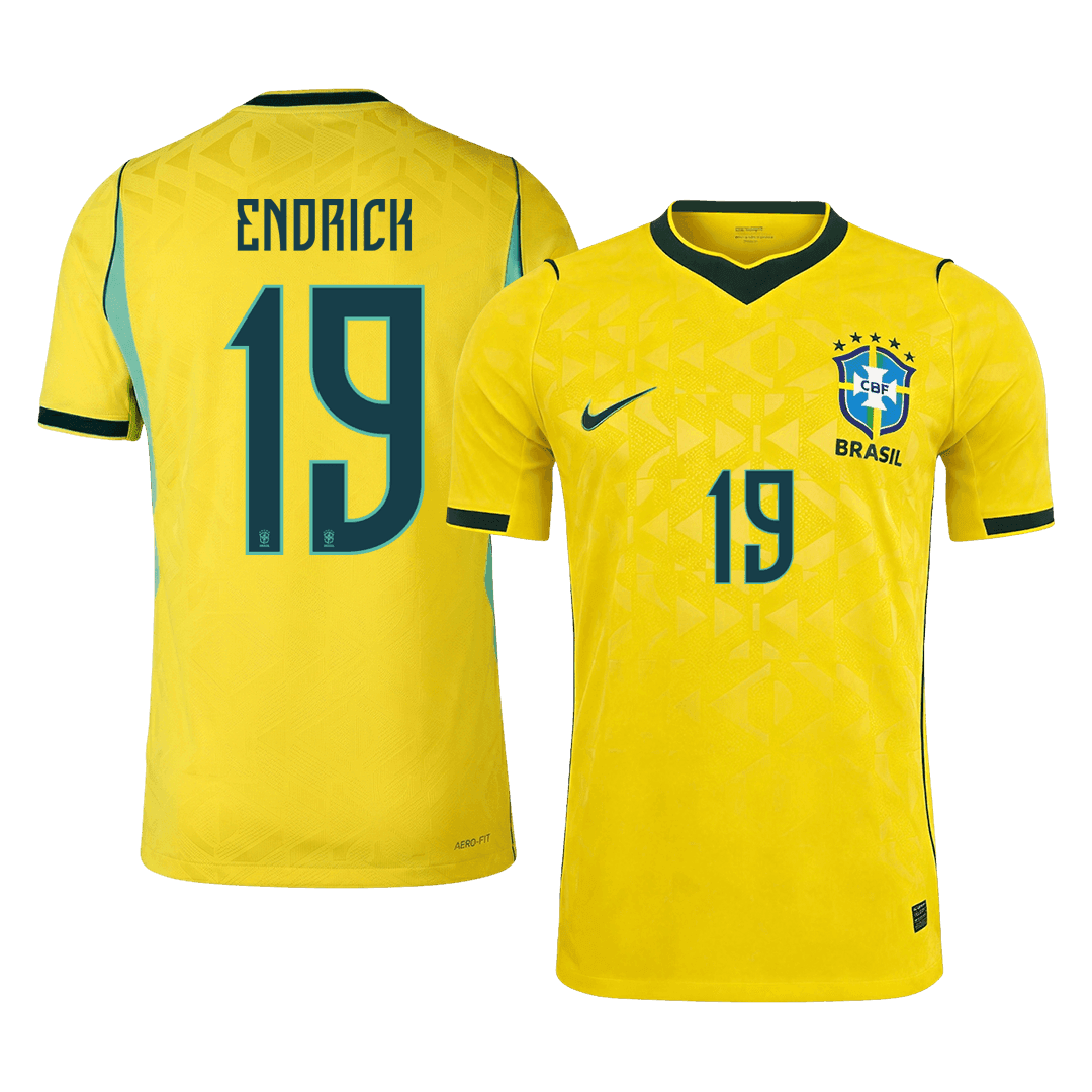 ENDRICK #19 Brazil Thuis Spelersversie Voetbalshirt WK Voetbal 2026 - Slim Fit