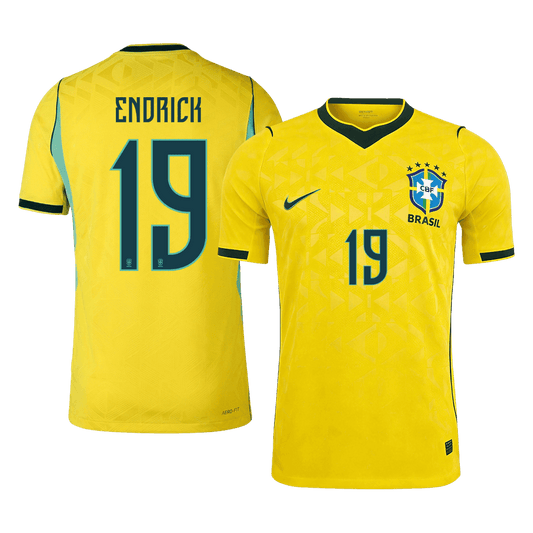 ENDRICK #19 Brazil Thuis Spelersversie Voetbalshirt WK Voetbal 2026 - Slim Fit