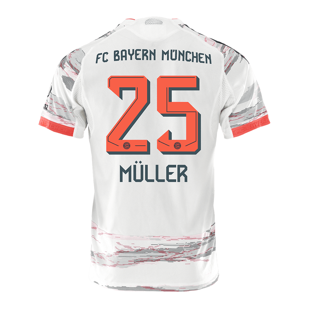 MÜLLER #25 Bayern Munich Uit Spelersversie Voetbalshirt 2025/26 - Slim Fit