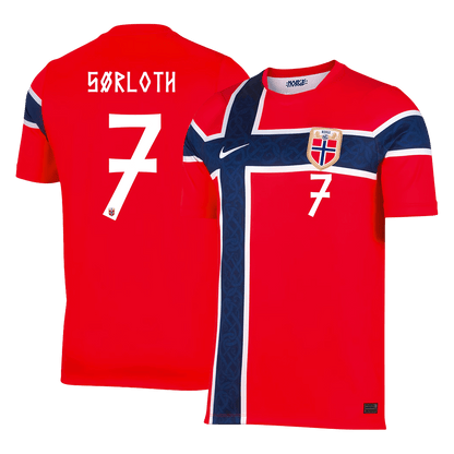 SØRLOTH #7 Heren Norway Thuis Voetbalshirt WK Voetbal 2026 - achterkant