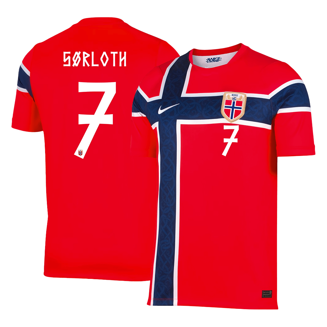 SØRLOTH #7 Heren Norway Thuis Voetbalshirt WK Voetbal 2026 - achterkant