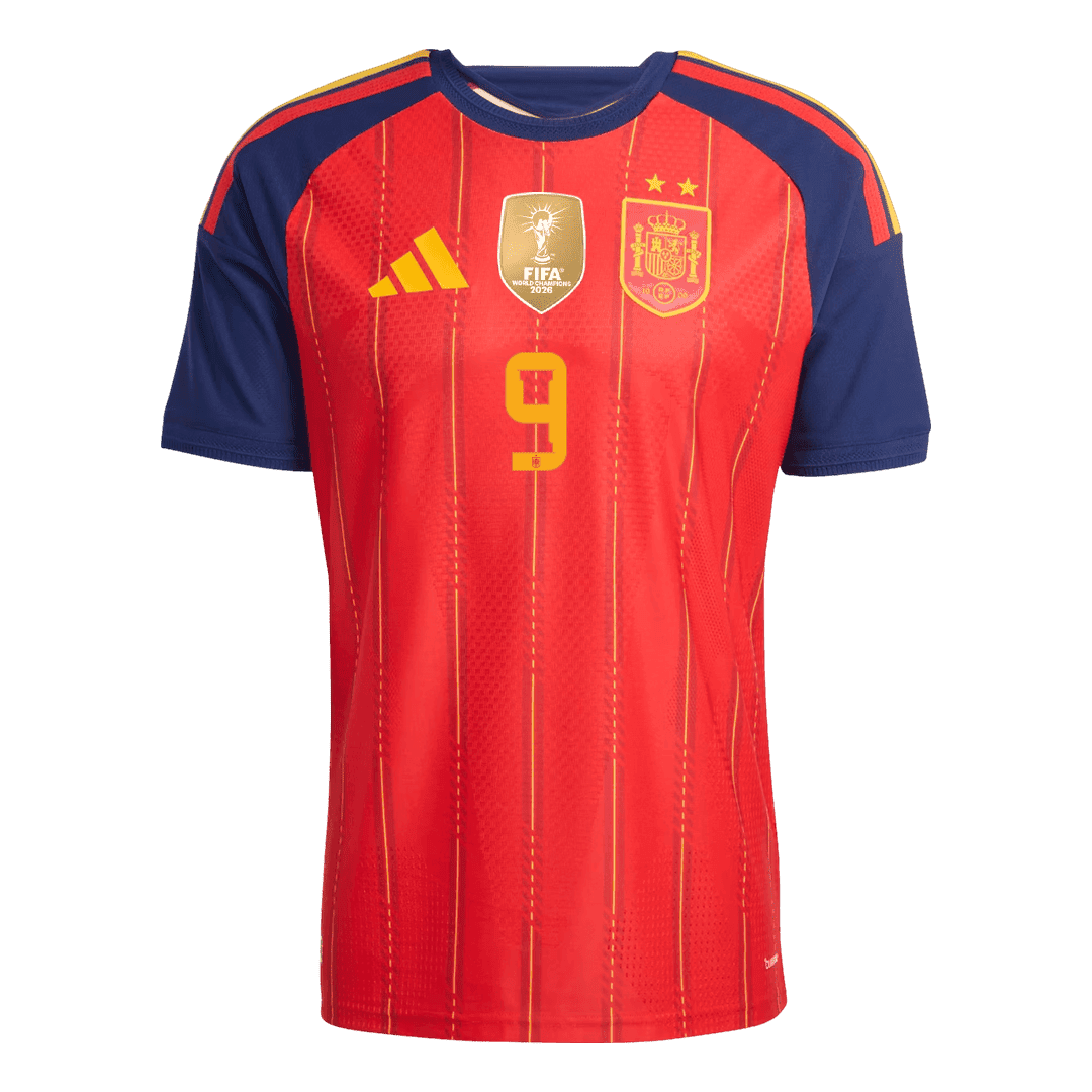 GAVI #9 Spanje Spelersversie thuisshirt WK Voetbal 2026 - slim fit【Kampioenseditie】