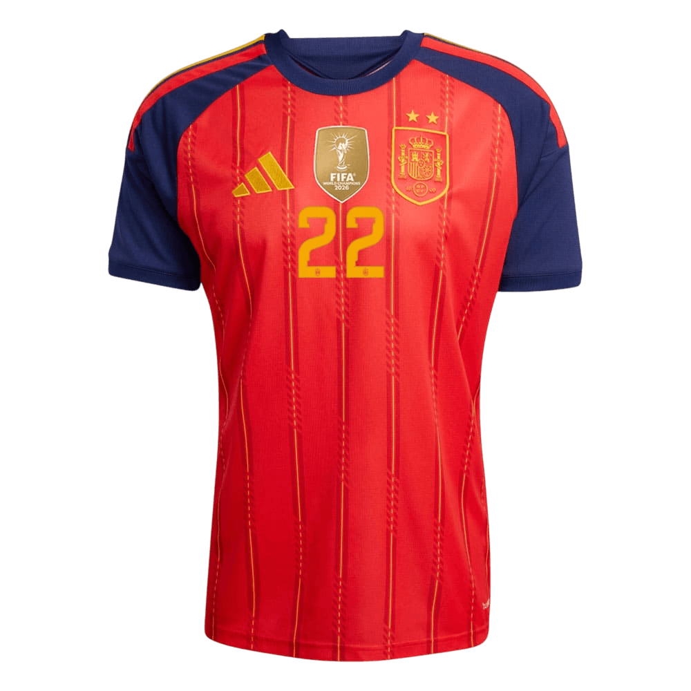 CUBARSÍ #22 Spanje Spelersversie thuisshirt WK Voetbal 2026 - slim fit【Kampioenseditie】
