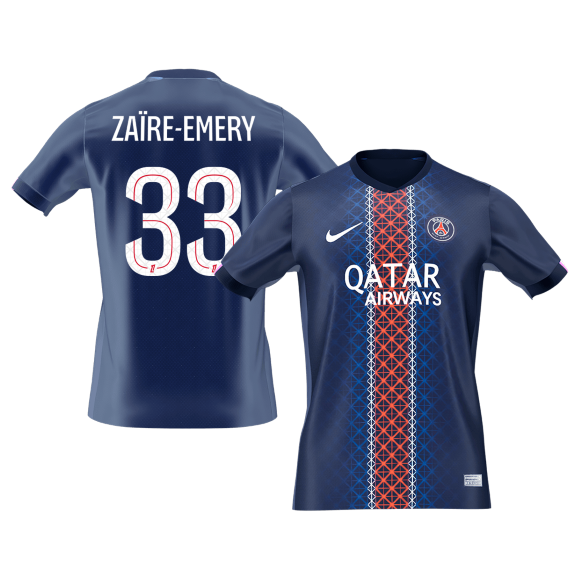 ZAÏRE EMERY #33 Heren PSG Thuis Voetbalshirt 2025/26 [PREMIUM]