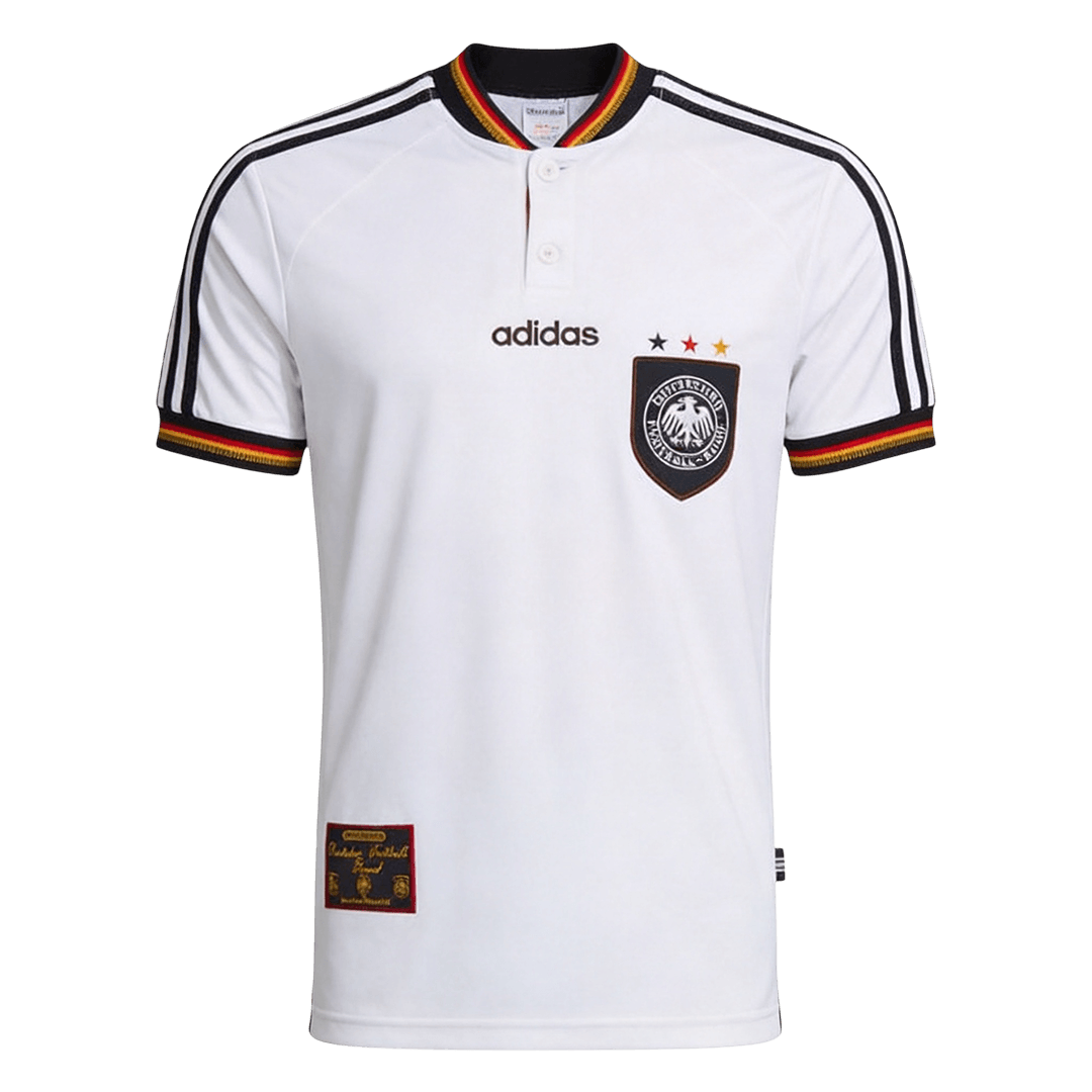 Retro Germany Thuis Voetbalshirt 1996 - voorkant