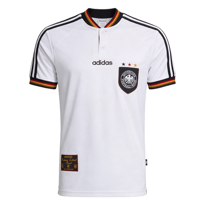 Retro Germany Thuis Voetbalshirt 1996 - voorkant