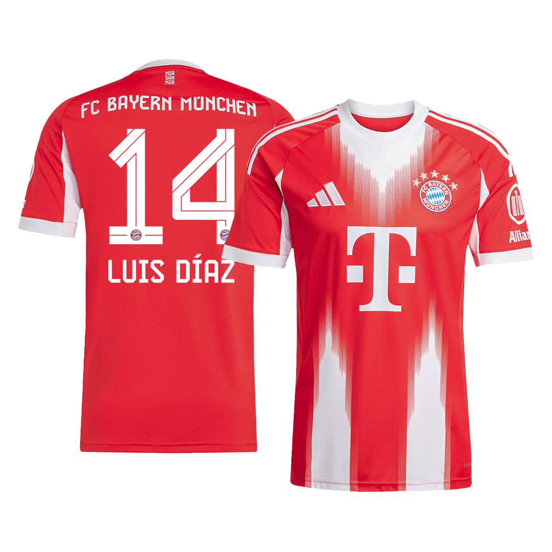 LUIS DÍAZ #14 Heren Bayern Munich Thuis Voetbalshirt 2025/26 [PREMIUM]