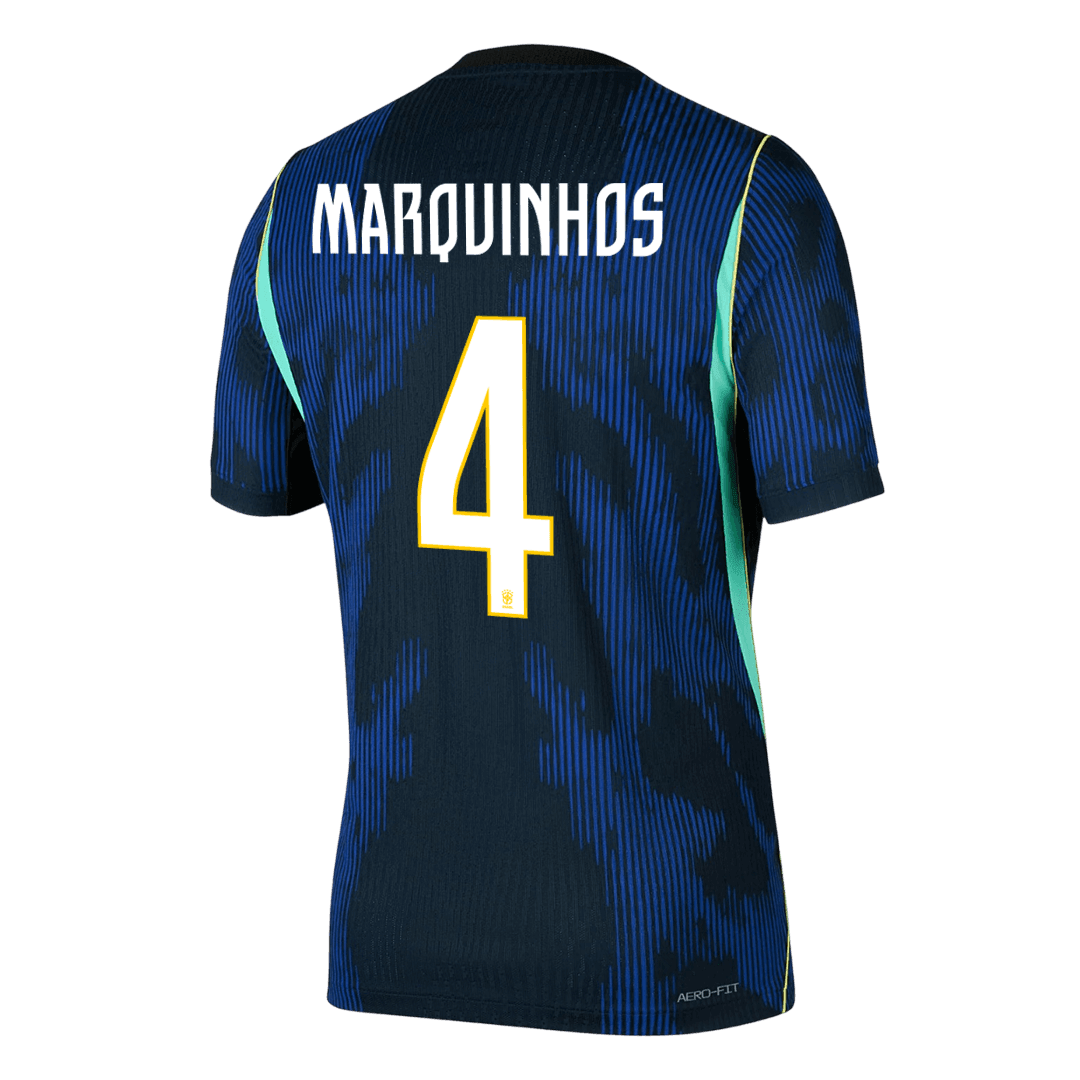 MARQUINHOS #4 Brazil Uit Spelersversie Voetbalshirt WK Voetbal 2026 - Slim Fit