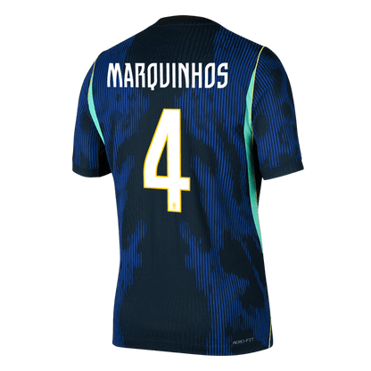 MARQUINHOS #4 Brazil Uit Spelersversie Voetbalshirt WK Voetbal 2026 - Slim Fit