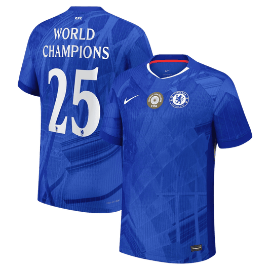 Maillot de football Chelsea domicile n° 25 des CHAMPIONS DU MONDE 2025/26 - Coupe slim