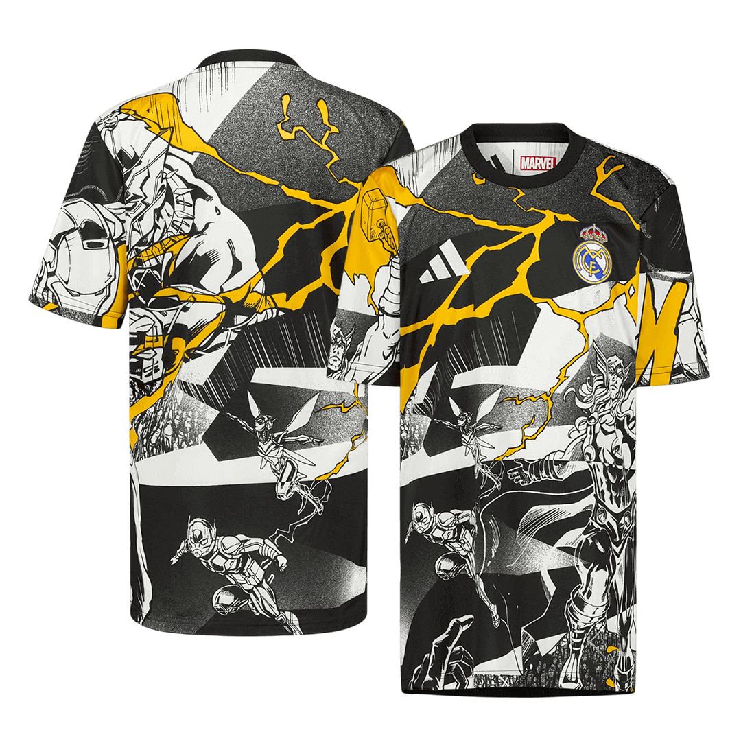 Heren Real Madrid X Marvel Voetbalshirt 2025/26 Zwart-wit