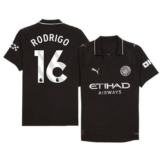 RODRIGO #16 Manchester City Uit Spelersversie Voetbalshirt 2025/26 - Slim Fit