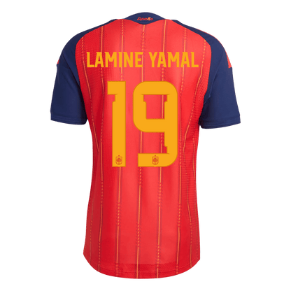 LAMINE YAMAL #19 Spain Thuis Spelersversie Voetbalshirt WK Voetbal 2026 - Slim Fit - achterkant