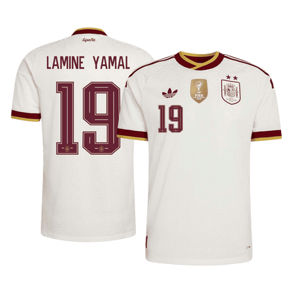 LAMINE YAMAL #19 Spanje Spelersversie Uitshirt WK Voetbal 2026 - slim fit【Kampioenseditie】