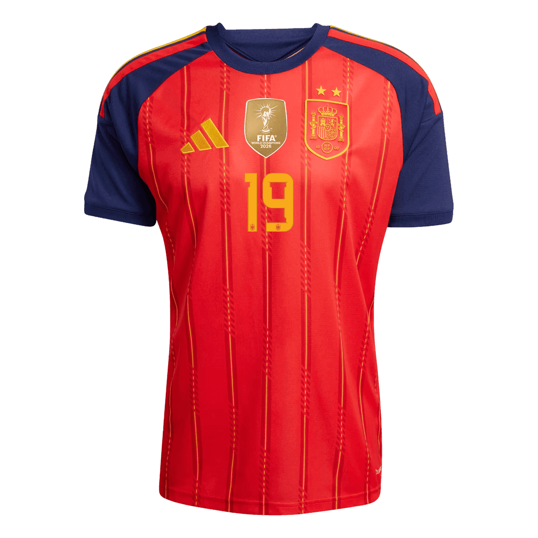 LAMINE YAMAL #19 Spanje Spelersversie thuisshirt WK Voetbal 2026 - slim fit【Kampioenseditie】
