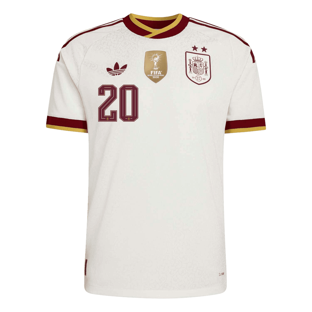 PEDRI #20 Spanje Spelersversie Uitshirt WK Voetbal 2026 - slim fit【Kampioenseditie】