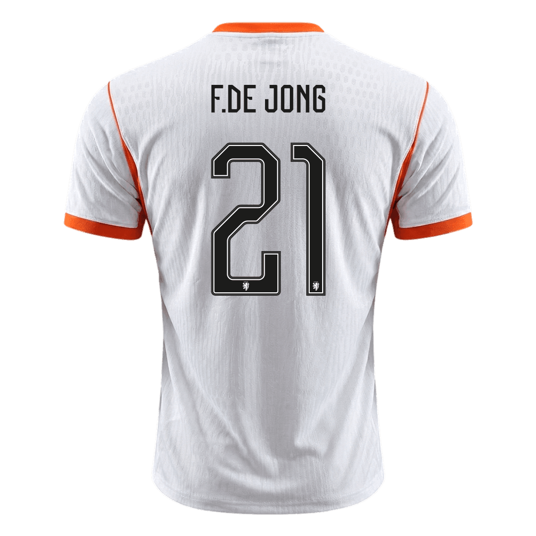 F.DE JONG #21 Netherlands Uit Spelersversie Voetbalshirt WK Voetbal 2026 - Slim Fit