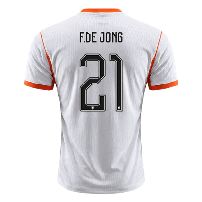 F.DE JONG #21 Netherlands Uit Spelersversie Voetbalshirt WK Voetbal 2026 - Slim Fit