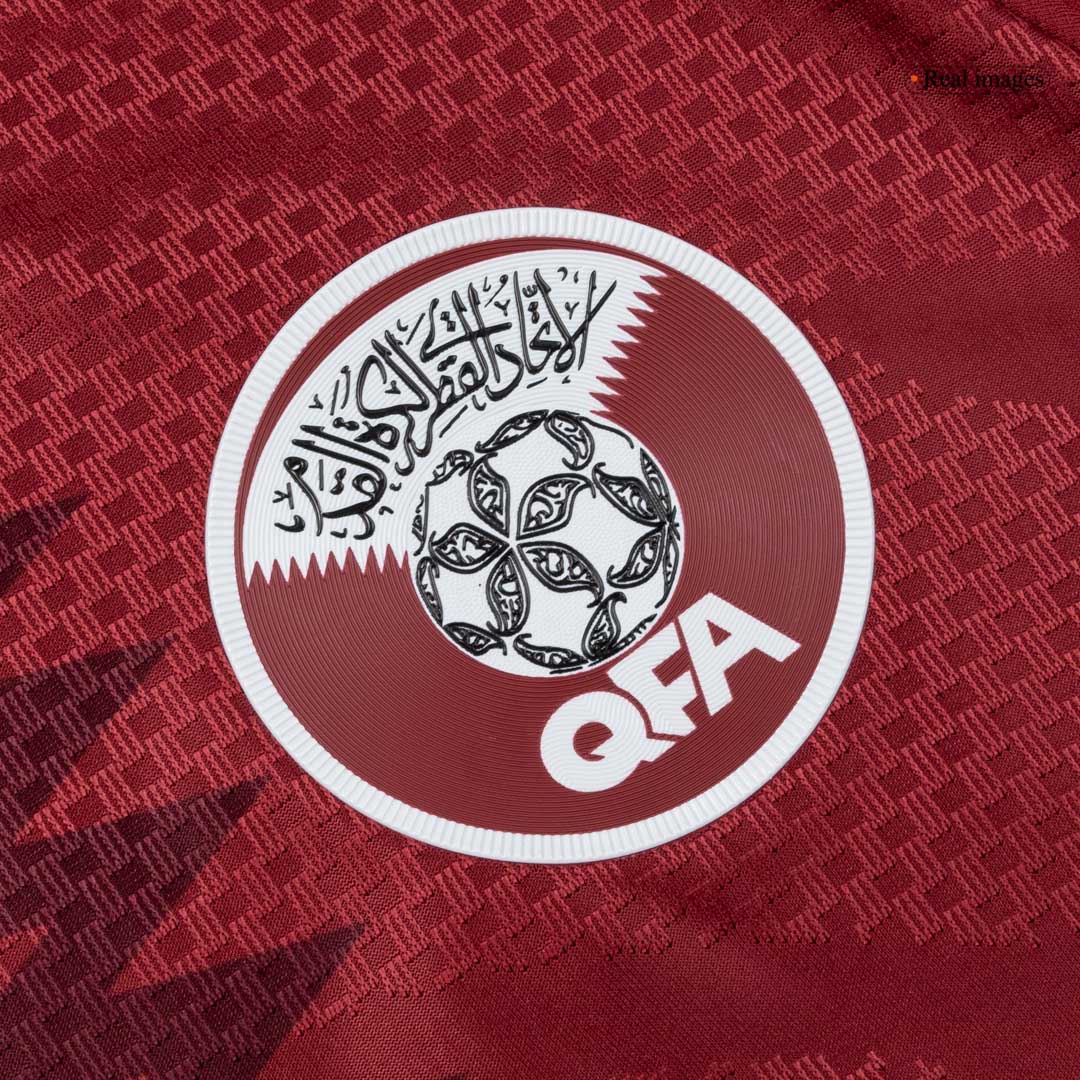 Qatar Thuis Spelersversie Voetbalshirt WK Voetbal 2026 - Slim Fit - zijkant