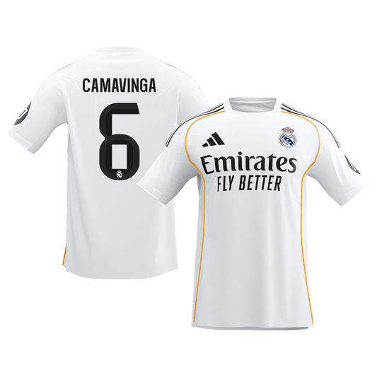 Maillot de football domicile Real Madrid 2025/26 pour homme CAMAVINGA #6 [PREMIUM]