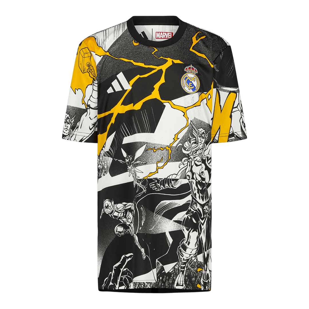 Heren Real Madrid X Marvel Voetbalshirt 2025/26 Zwart-wit