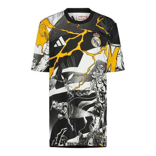 Heren Real Madrid X Marvel Voetbalshirt 2025/26 Zwart-wit