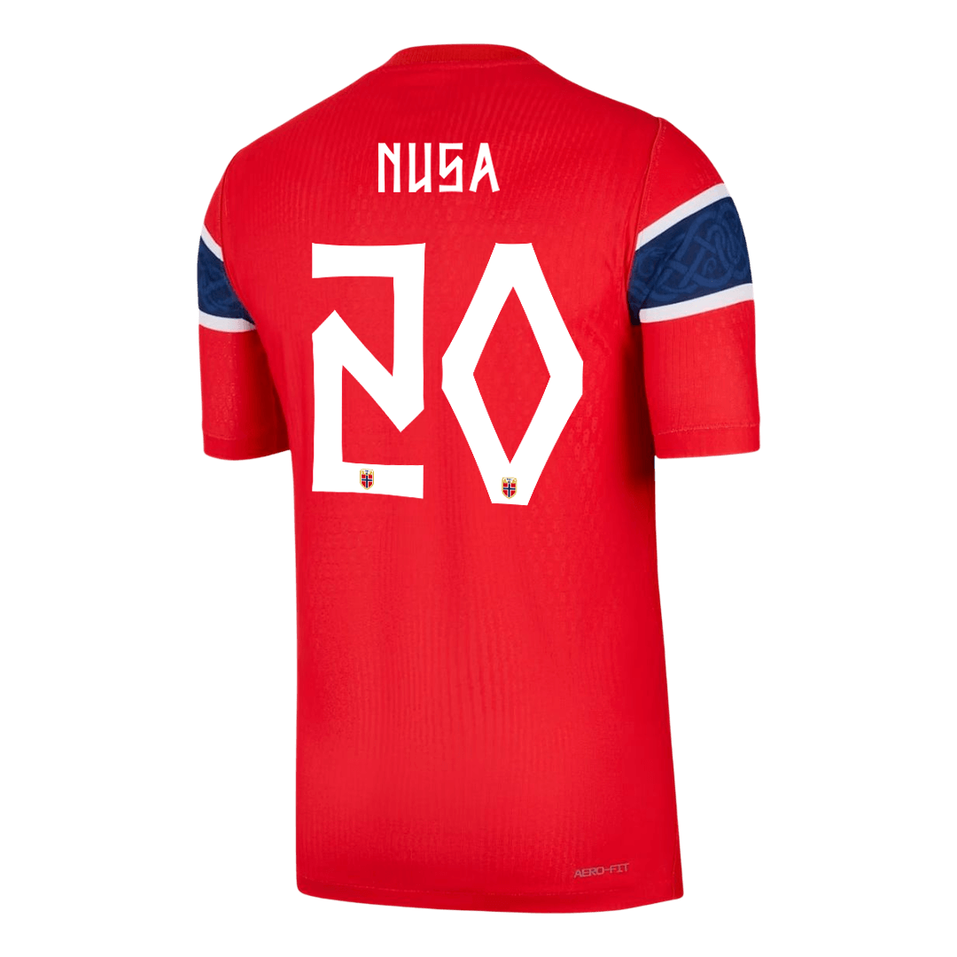 NUSA #20 Norway Thuis Spelersversie Voetbalshirt WK Voetbal 2026 - Slim Fit - detail