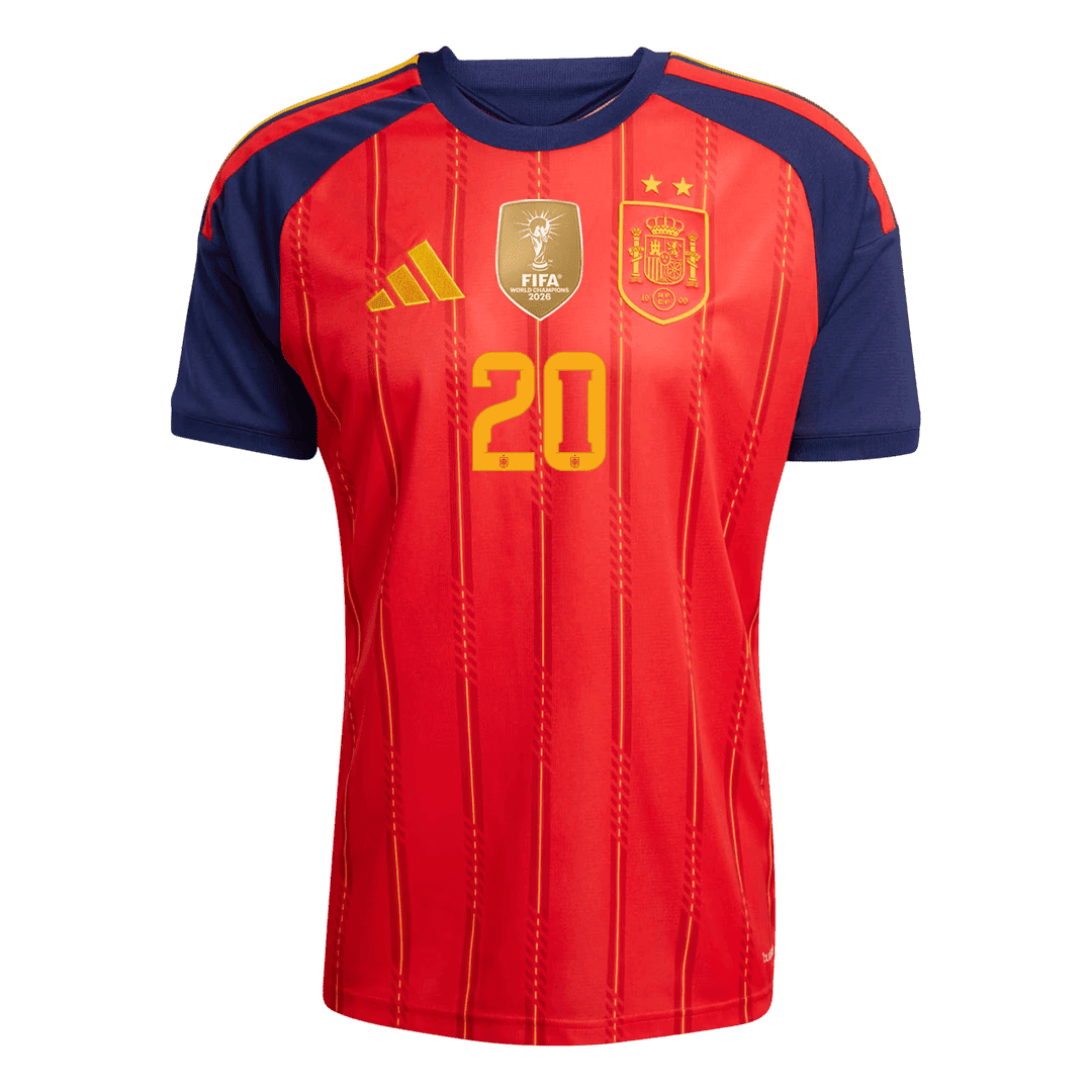 PEDRI #20 Heren Spanje thuisshirt WK Voetbal 2026【Kampioenseditie】