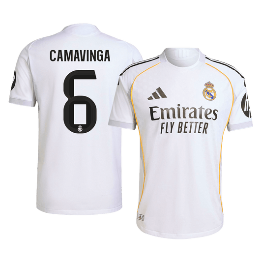 Maillot de football domicile CAMAVINGA #6 Real Madrid 2025/26 - Coupe slim