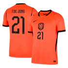 F.DE JONG #21 Heren Netherlands Thuis Voetbalshirt WK Voetbal 2026